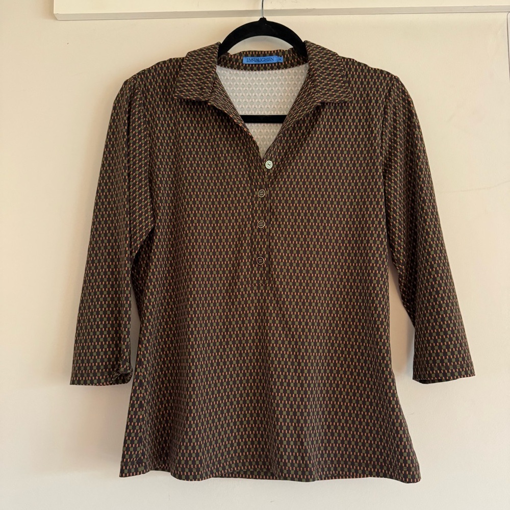 J. Mclaughlin Printed Collared Tunic Top - image 2